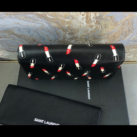 Saint Laurent Monogram Lipstick Leather Clutch - Picture 7 of 8
